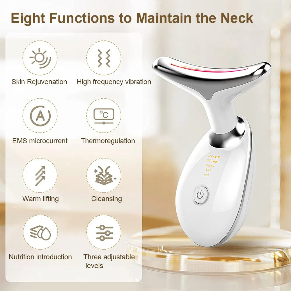 EMS RED LIGHT THERAPY FACE NECK LIFT WRINKLE REMOVER TIGHTEN MASSAGER