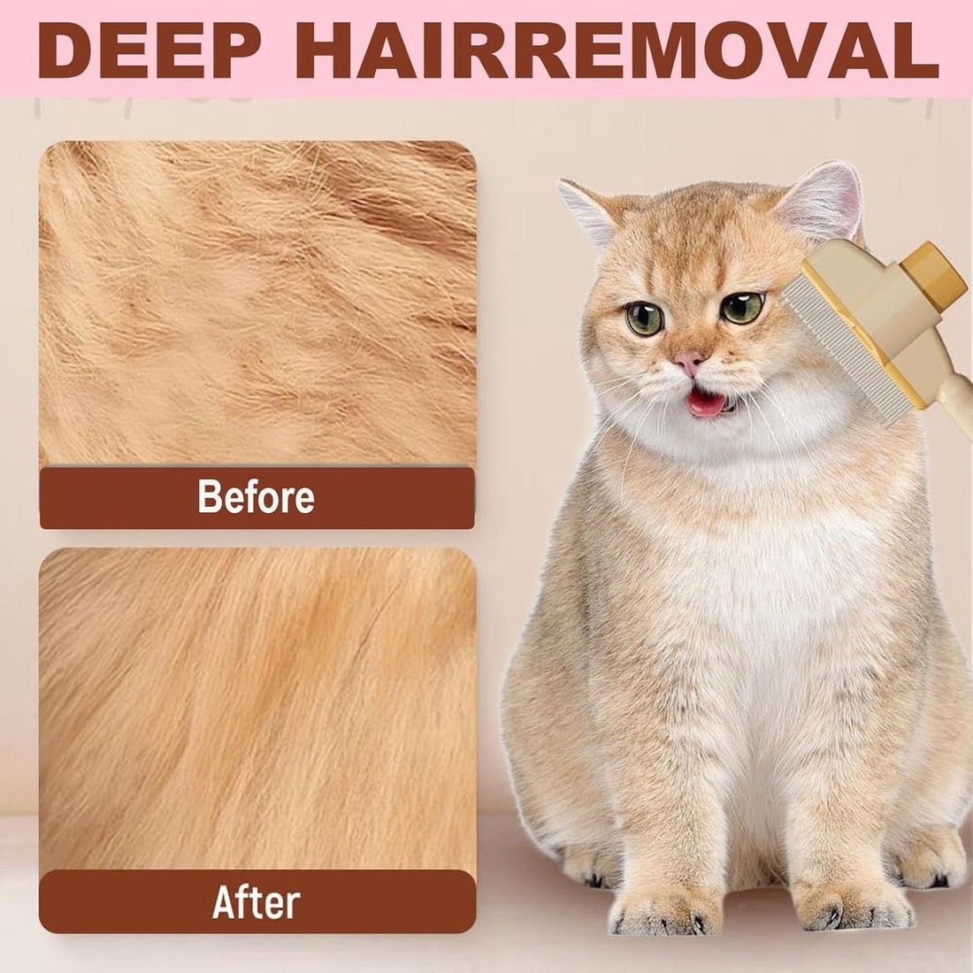 Selbstreinigende Fellpflegebürste für Katzen und Hunde