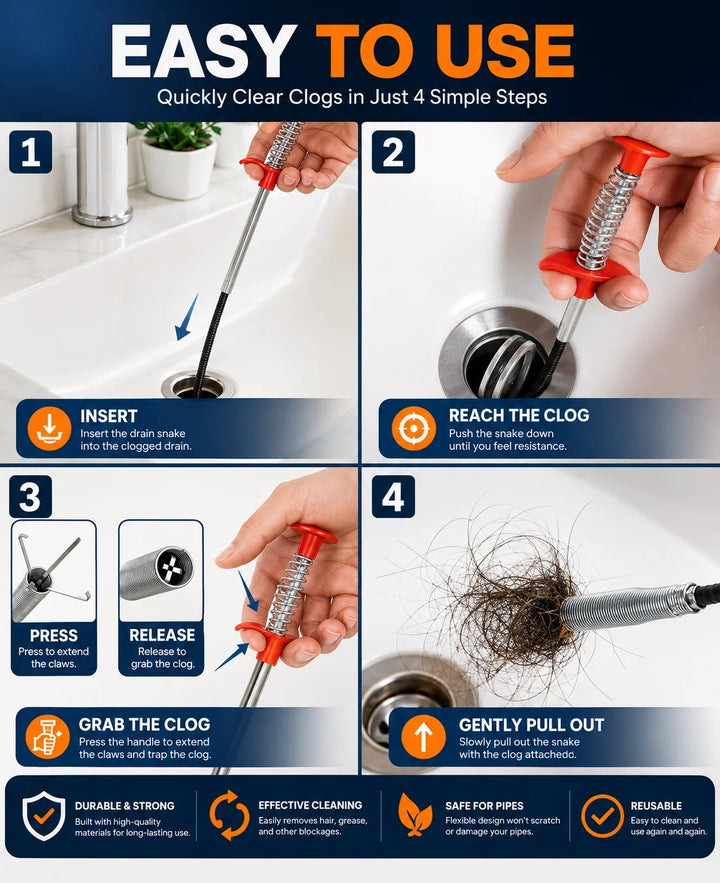Drain Clog Remover Cleaning Kit