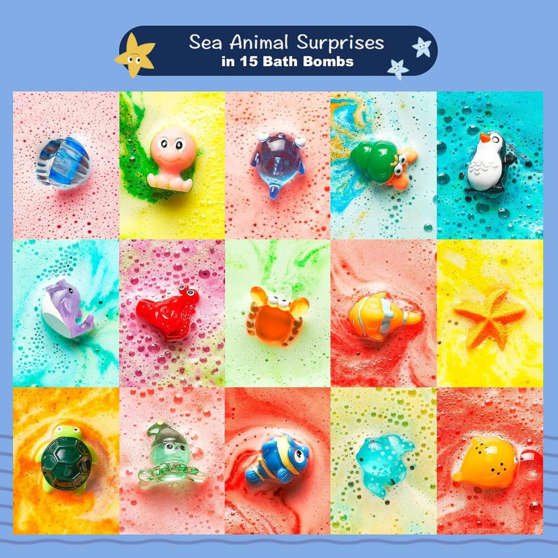 Bath Bombs for Kids with Toys Inside (15 Pcs)