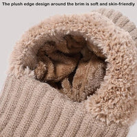 Knitted Hat in Autumn and Winter, 3 in 1 Cold Resistant Hat, Wind-Resistant ScarfHat Face Mask Hooded Scarf