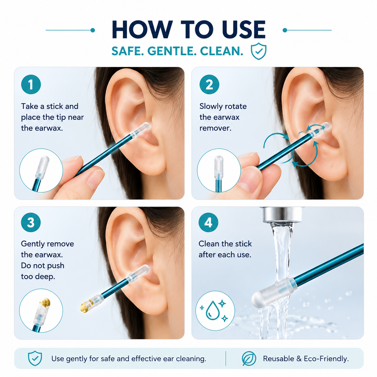 Reusable Ear wax Cleaner Stick 24pcs/Box