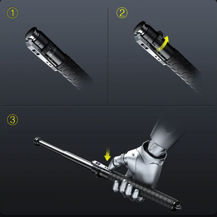 Verbesserter automatisch einziehbarer Wanderstock zur Selbstverteidigung