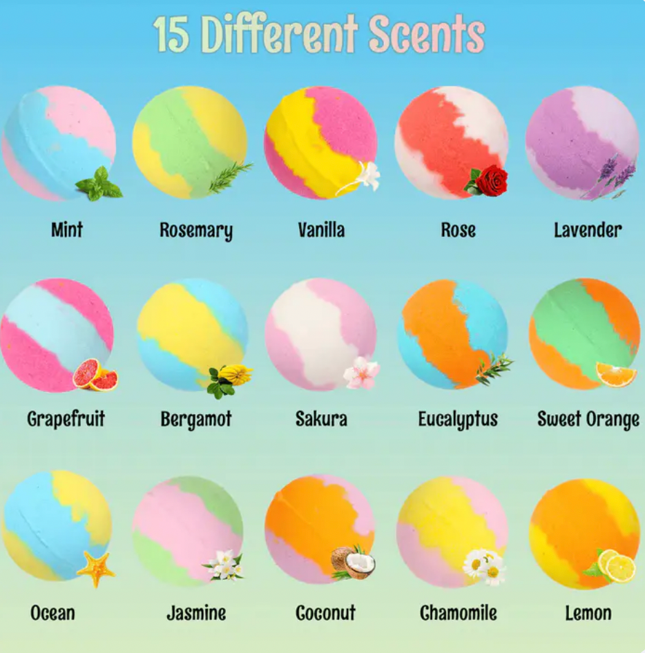 Bath Bombs for Kids with Toys Inside (15 Pcs)