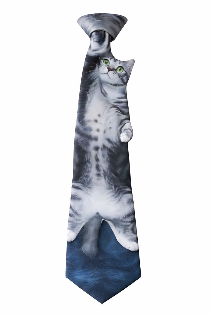 3D Cat Print Tie