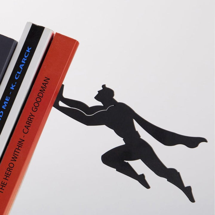 Superhero Bookend Figurines – Stylish Metal Support for Your Bookshelf