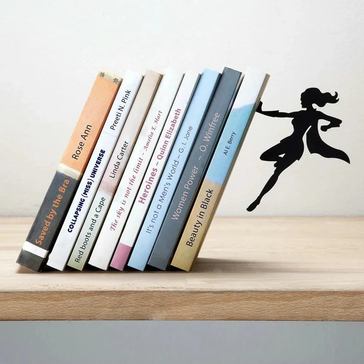 Superhero Bookend Figurines – Stylish Metal Support for Your Bookshelf