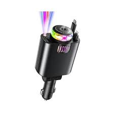 5-in-1 Retractable Fast Car Charger with Starlight Lamp, Air Freshener & PD 30W Multi-Port Charging – Universal Travel Accessory for iPhone & Android
